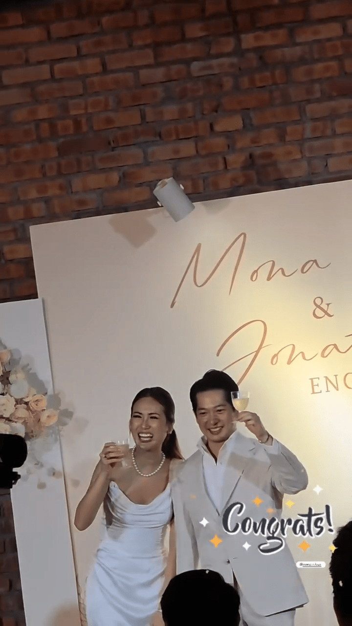 莊思華與男友Jonathan的訂婚派對充滿浪漫氣氛。 莊思華與男友Jonathan的訂婚派對充滿浪漫氣氛。