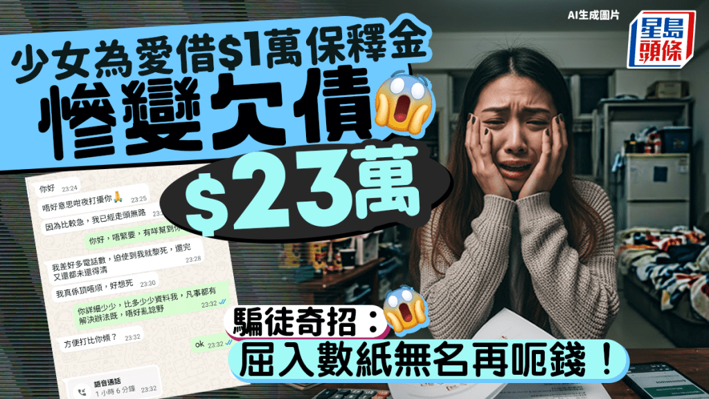 為愛借$1萬保釋金 23歲女學徒慘變欠債$23萬 騙徒奇招：屈入數紙無名再呃錢！｜Juicy叮