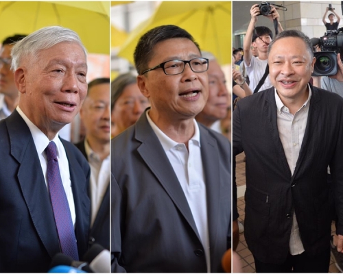 左起朱耀明、陳健民及戴耀廷提出上訴。資料圖片