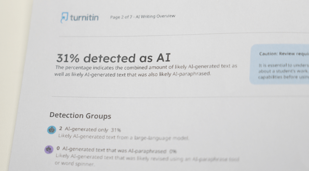 “枪手”范文B的AI生成程度高达31%。