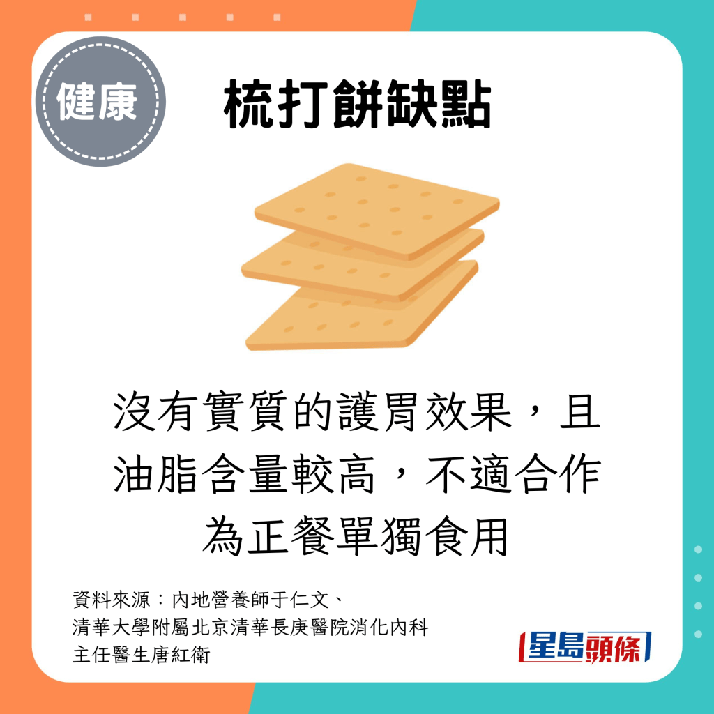 但它没有实质的护胃效果，且油脂含量较高，不适合作为正餐单独食用