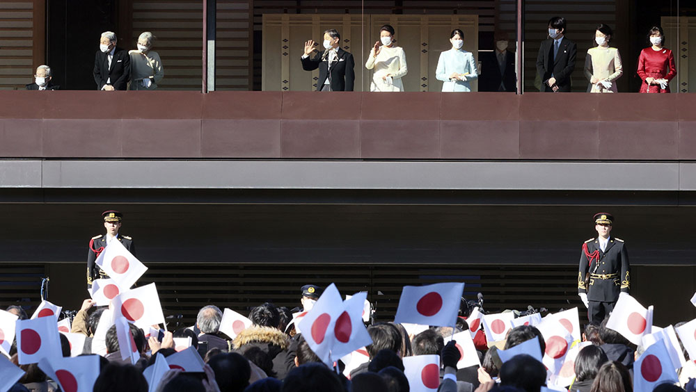 日本皇室復辦新年參賀活動。AP