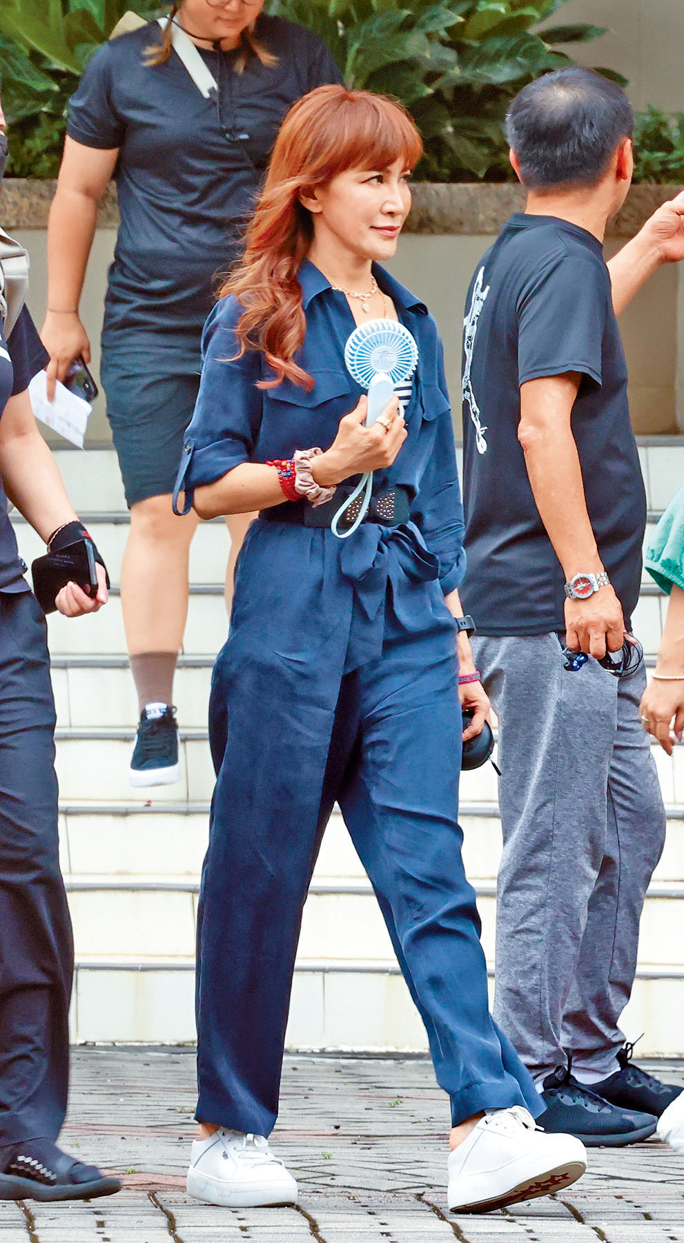 李思林昨日現身，面帶微笑前往表演舞台。