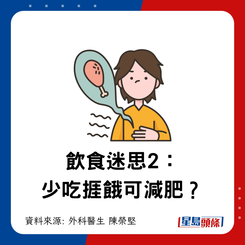 減肥迷思｜醫生拆解3大減重迷思 少吃捱餓可減肥？