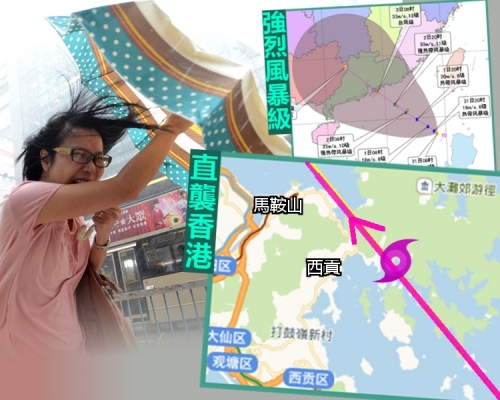 內地氣象台料周日瑪娃,以強烈熱帶風暴吹襲香港。中央氣象台
