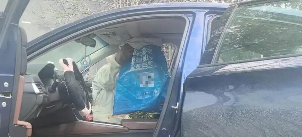 消防员穿防蜂衣，利用密封胶袋套住整个蜂巢。