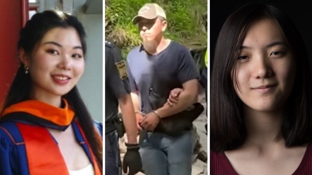 （左起）德國新天鵝堡命案女死者Eva Liu、兇手博林及案中傷者Kelsey Chang。