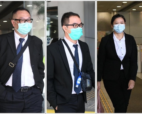 由左至右:證人警員陳偉豪、馮永強及潘煒琦。