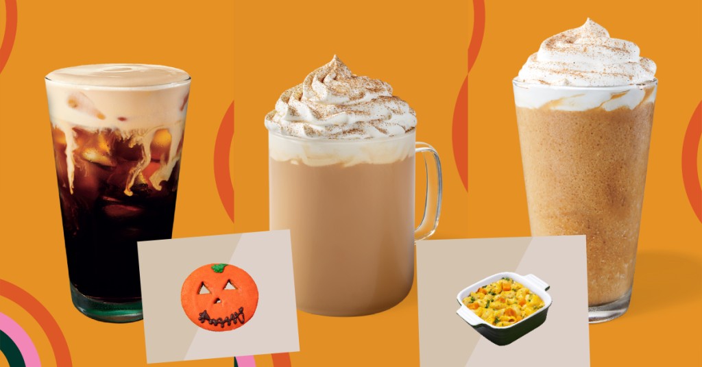 星巴克南瓜批主题饮品及万圣节特色食品。