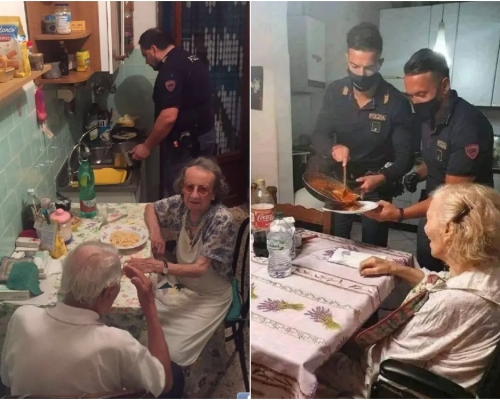 意大利警員不時登門為年長者煮食。
