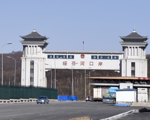 黑龍江綏芬河口岸。(新華社圖片)