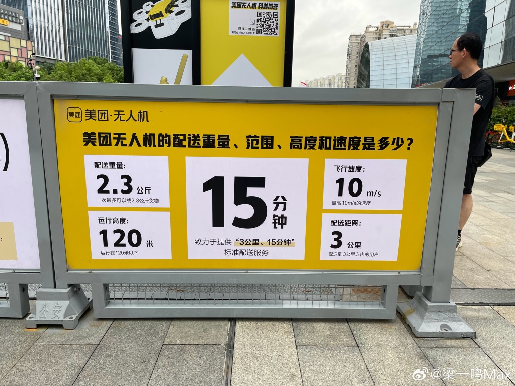 深圳市预料将于2026年，建成1200个以上低空起降点。（微博）