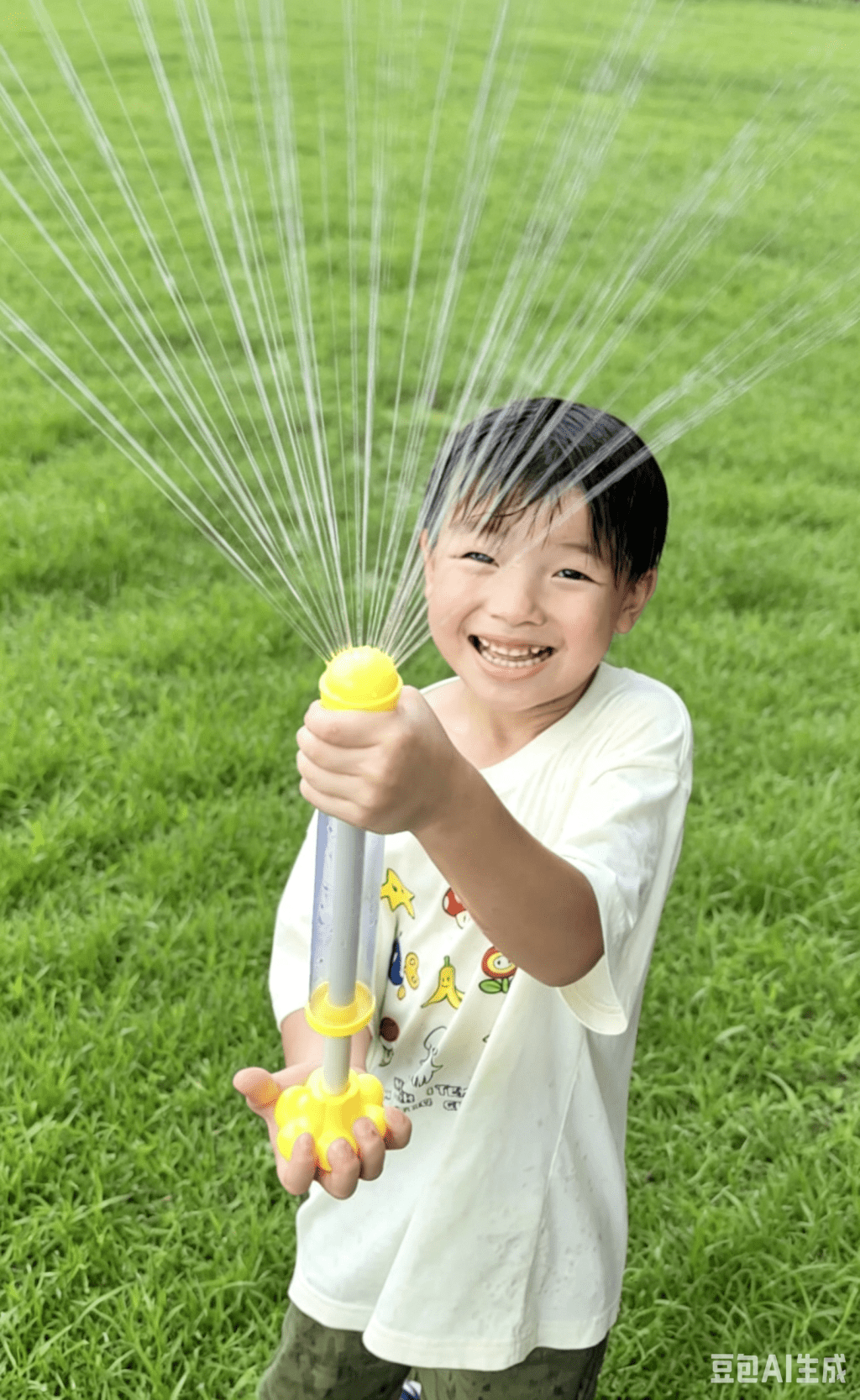 消暑玩水、疯狂放电、和其他小朋友玩。（图片来源：受访者提供）