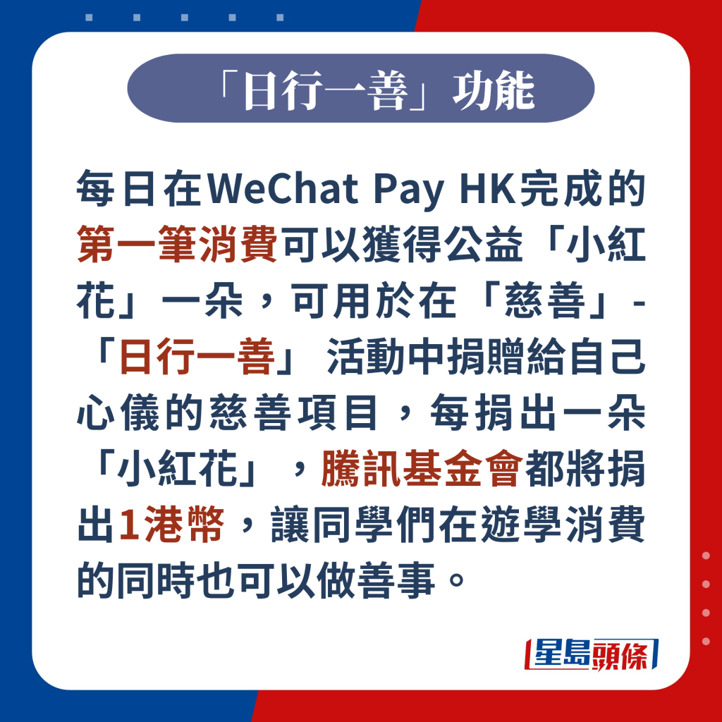  WeChat Pay HK「日行一善」功能