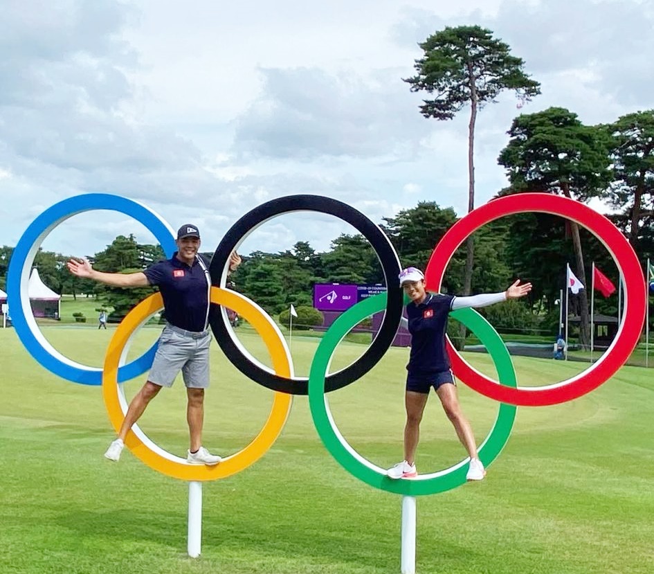 Aaron曾跟芷澄到东京奥运，担任其球僮。受访者提供