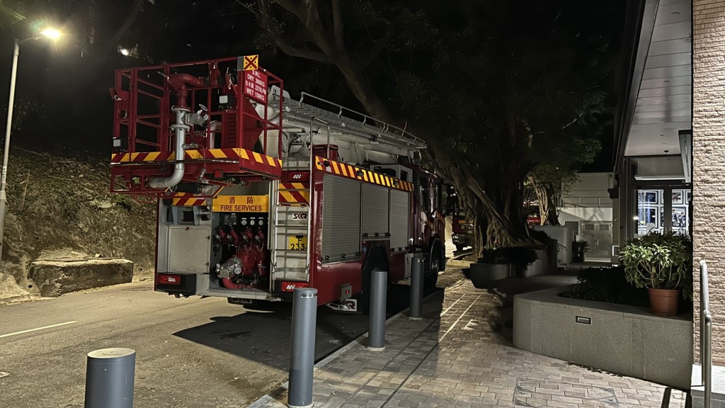 警方周五（1月2日）派員連同飛行服務隊、消防及民安隊到薄扶林水塘一帶進行通宵搜救，至周六凌晨，有多輛消防車停在薄扶林水塘道。蔡楚輝攝