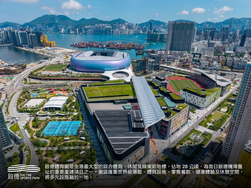 啟德體育園是全港最大型的綜合體育、休閒及娛樂新地標。啟德提供