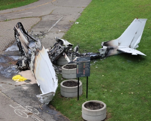 加拿大一架小型飛機墜毀。 （網上圖片）