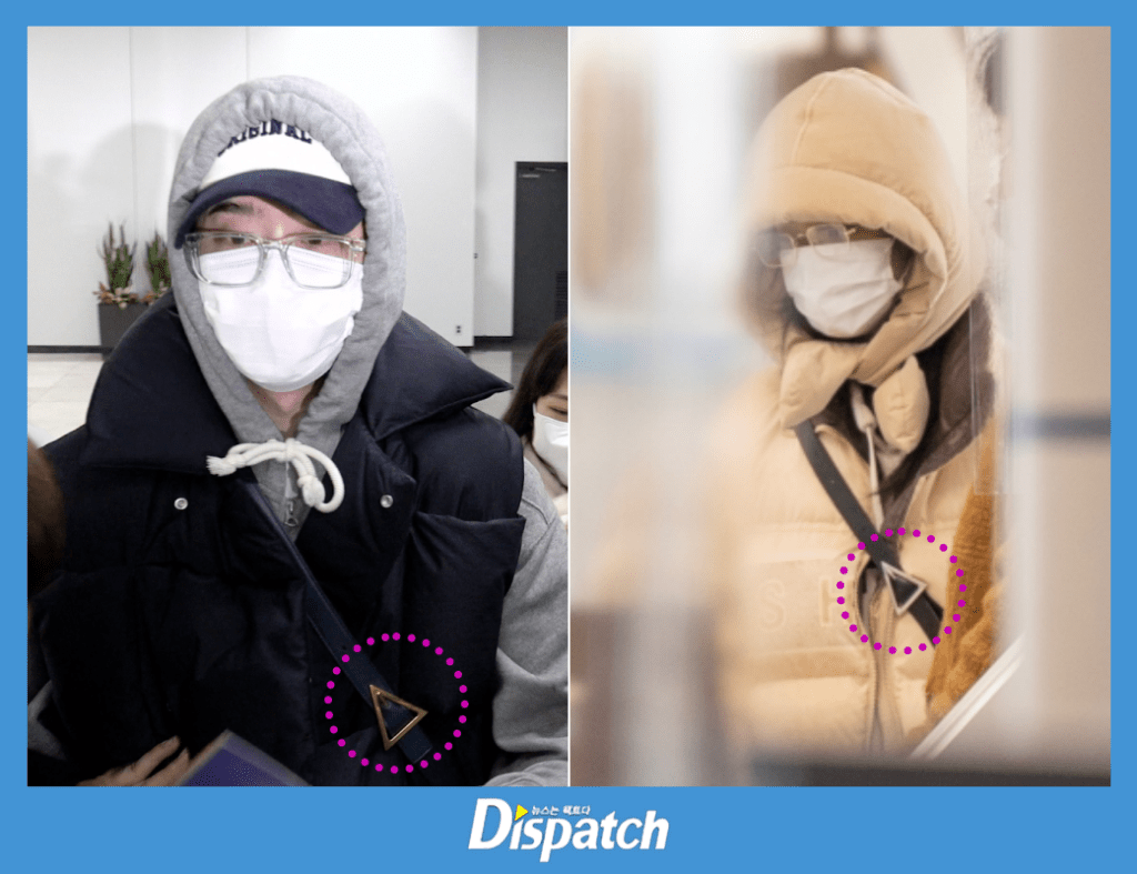 李鍾碩與IU用同一款袋，及作情侶打扮。（《Dispatch》圖片）