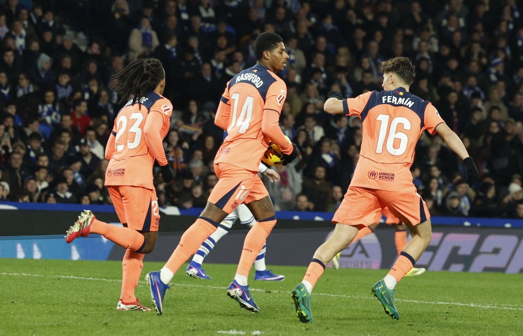 拉舒福特一度为巴塞扳平。路透社