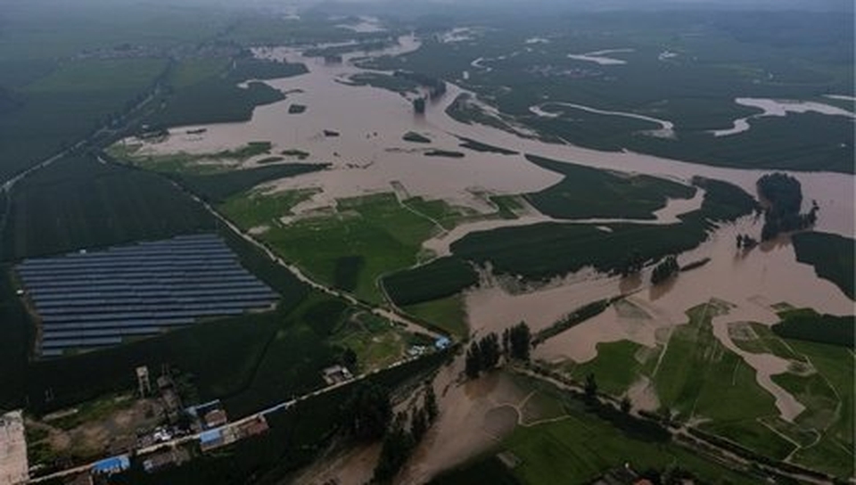 舒兰市有大量农田被洪水淹没。