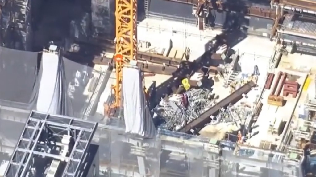 東京發生建築地盤工業意外。影片截圖