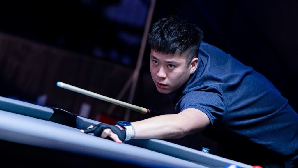 盧浩琛在美式大師賽擊敗世界冠軍打入8強。 香港桌球總會圖片