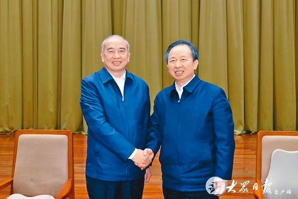 林武（左）任山東省委書記，李幹傑（右）不再兼任。