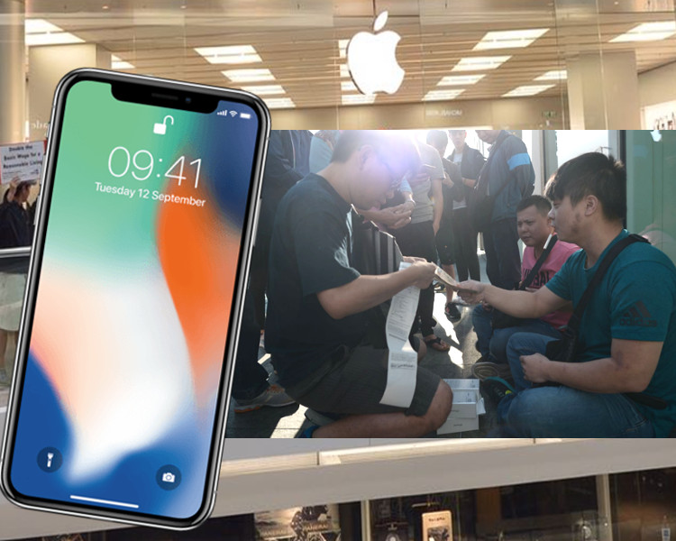 不少人於又一城平台上收購iPhone X。