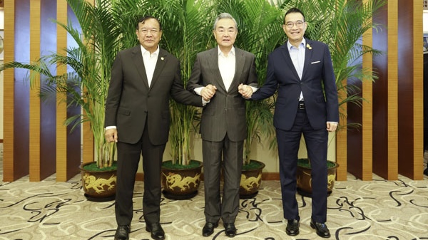 中柬泰三國外長在雲南安寧茶敘。  外交部
