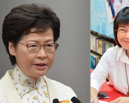 屈穎妍（右）撰文狠批特首林鄭月娥對眼前疫情困境束手無策。