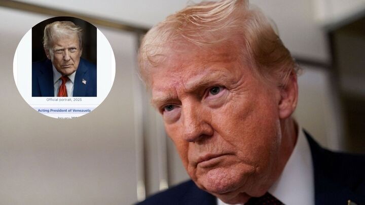 特朗普突發放仿維基網頁圖片，自稱委內瑞拉代理總統。路透社/Truth Social