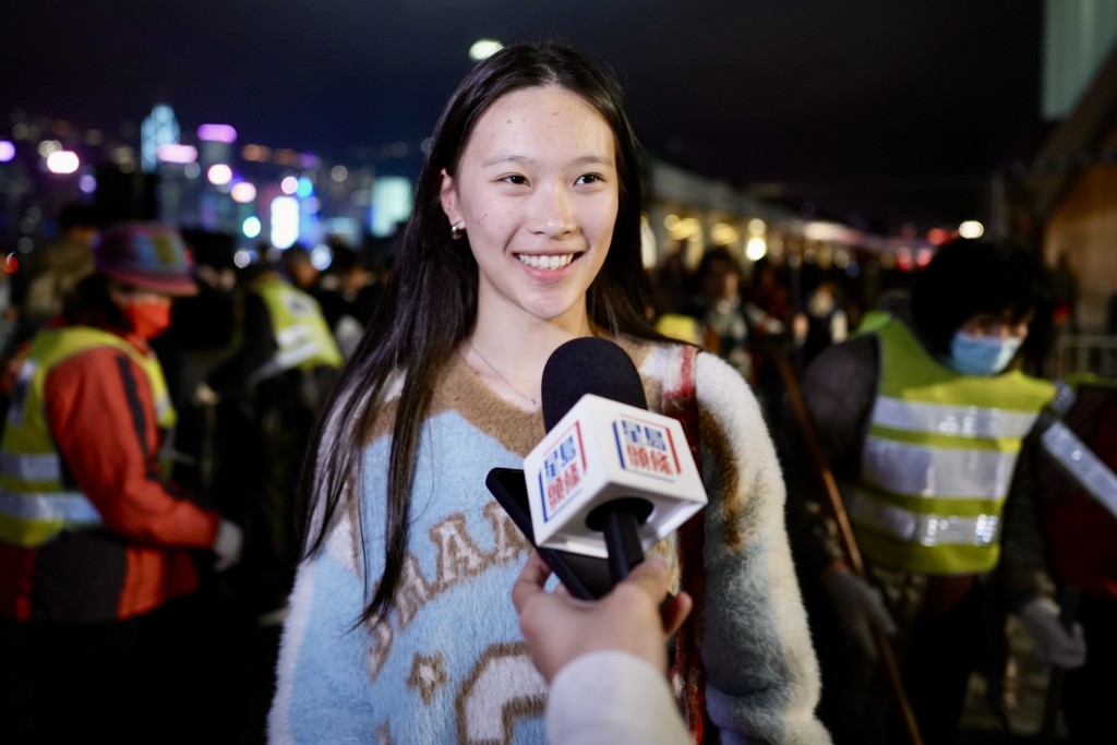 阮小姐指自己首次到香港觀看新年煙花，全程心情澎湃。劉駿軒攝