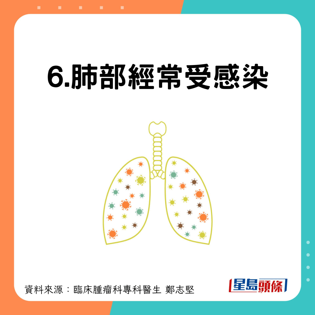 6.肺部經常受到感染