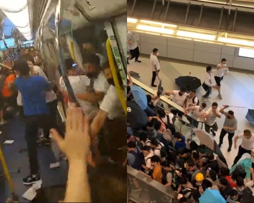 去年7月21日在港鐵元朗站發生襲擊事件。 網圖