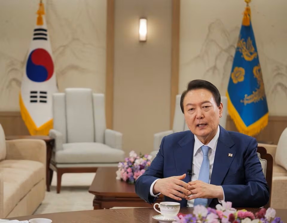 南韓總統尹錫悅就當前台海、南海局勢的評論，遭外交部批評。路透社