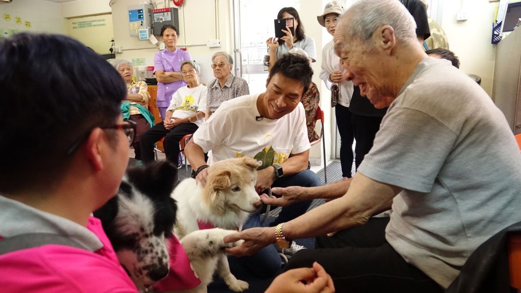 安仔同几位老友记一同打麻雀。