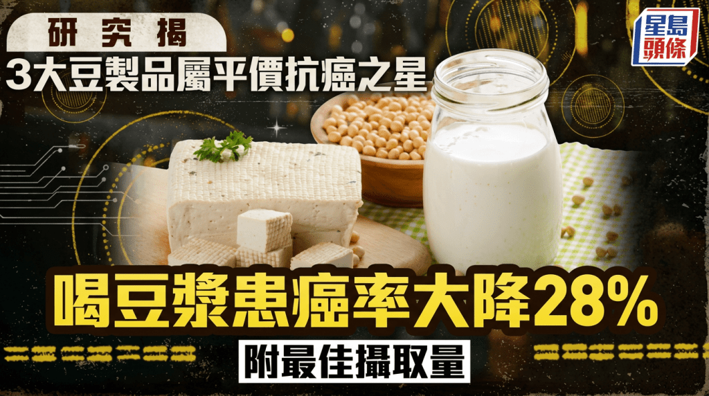  研究揭3大豆制品属平价抗癌之星 常喝豆浆患癌率大降28% 附最佳摄取量