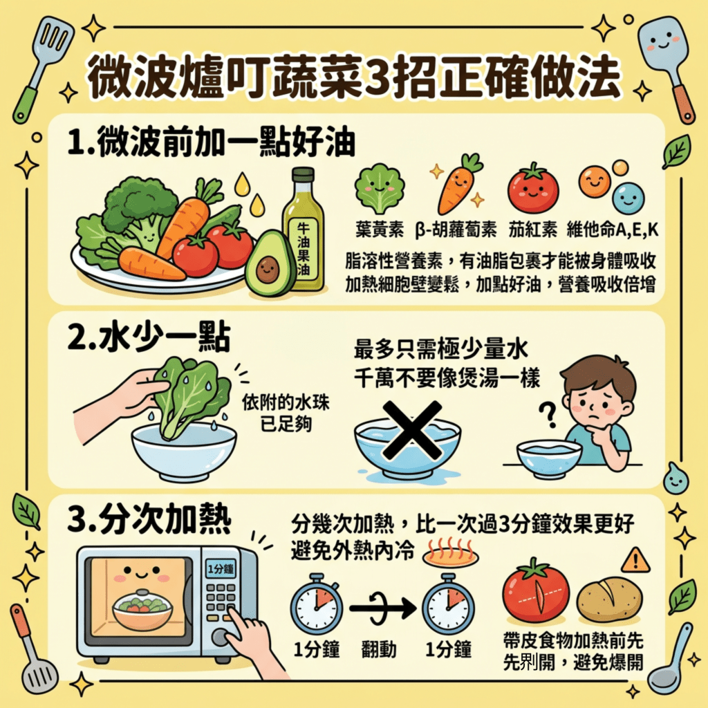 微波爐叮蔬菜3招正確做法 微波爐叮蔬菜3招正確做法