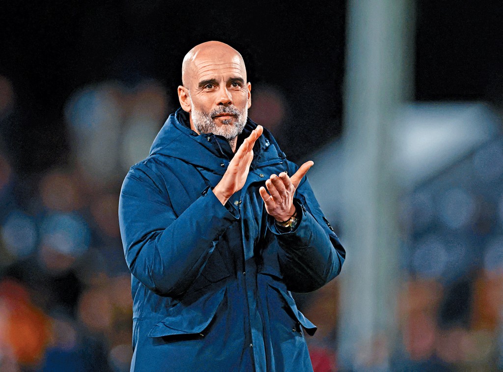 曼城驚險贏波，光頭佬哥迪奧拿表示驚到甩頭髮。