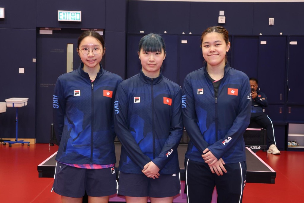 年僅17歲的蘇籽童（中）來港兩年就獲世錦團參賽資格。徐嘉華攝