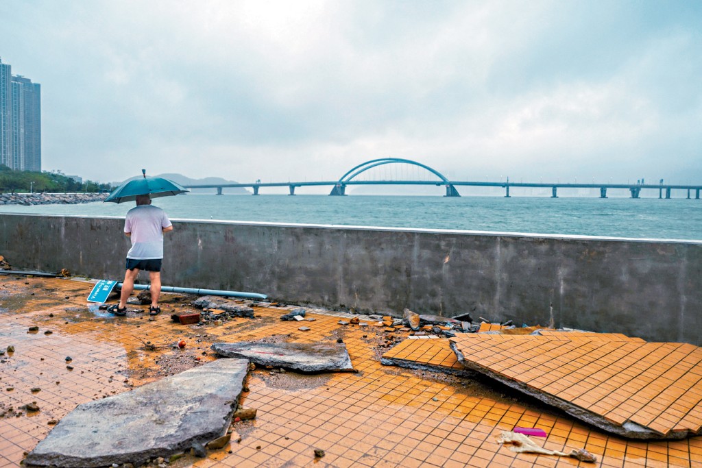 甯漢豪表示，將軍澳海濱會多建一個一米高的擋浪牆。