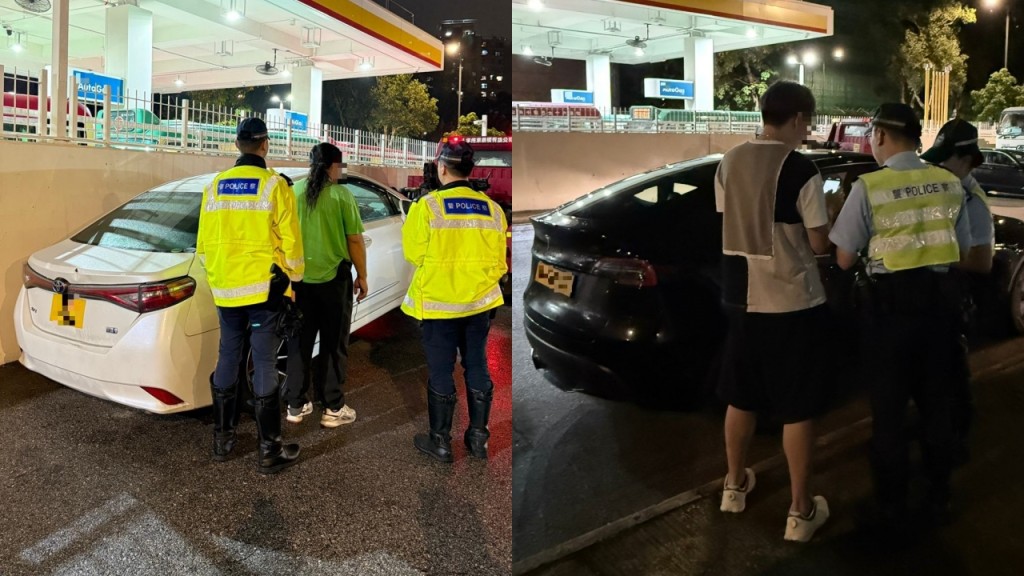 警方元朗放蛇打擊白牌車 票控兩司機扣查兩車