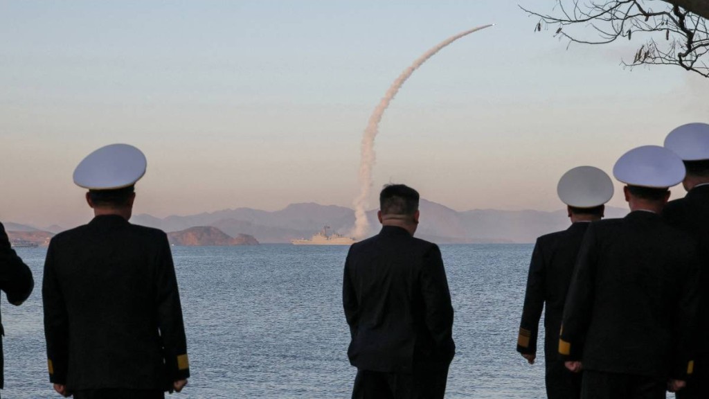 北韩19日早上再试射导弹，是4月以来第四次。路透社资料图片