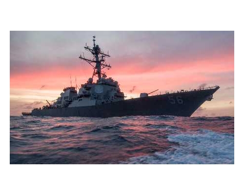 美國軍艦再次發生意外事故。AP