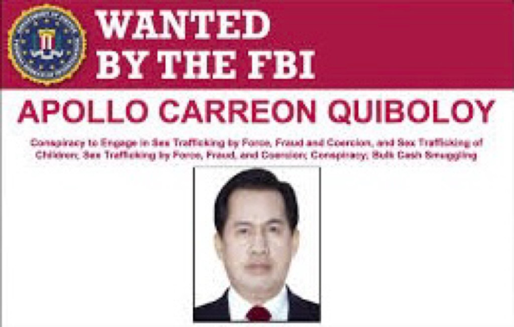 奎博洛伊（Apollo Quiboloy）是美国联邦调查局（FBI）头号通缉犯。