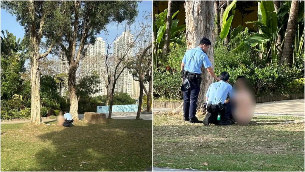 沙田公園草坪裸男打坐嚇煞街坊 警到場調查安排送院