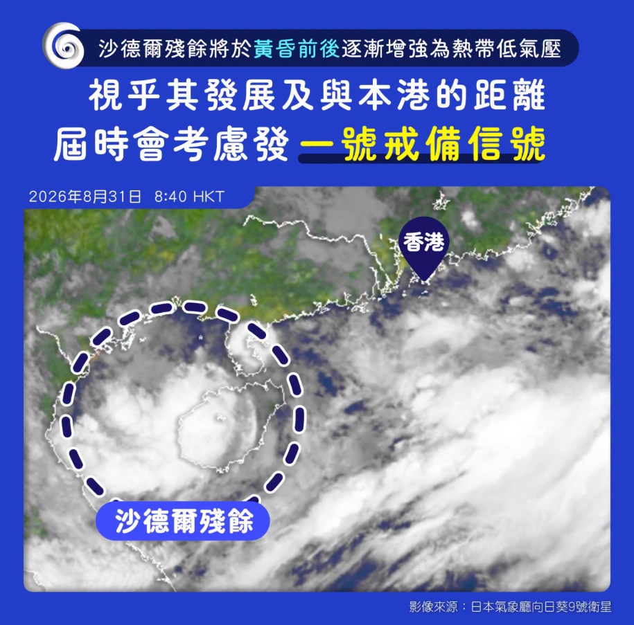 天文台料沙德尔以“回马枪”姿态移动,并重新增强。天文台fb图片 天文台料沙德尔以“回马枪”姿态移动,并重新增强。天文台fb图片