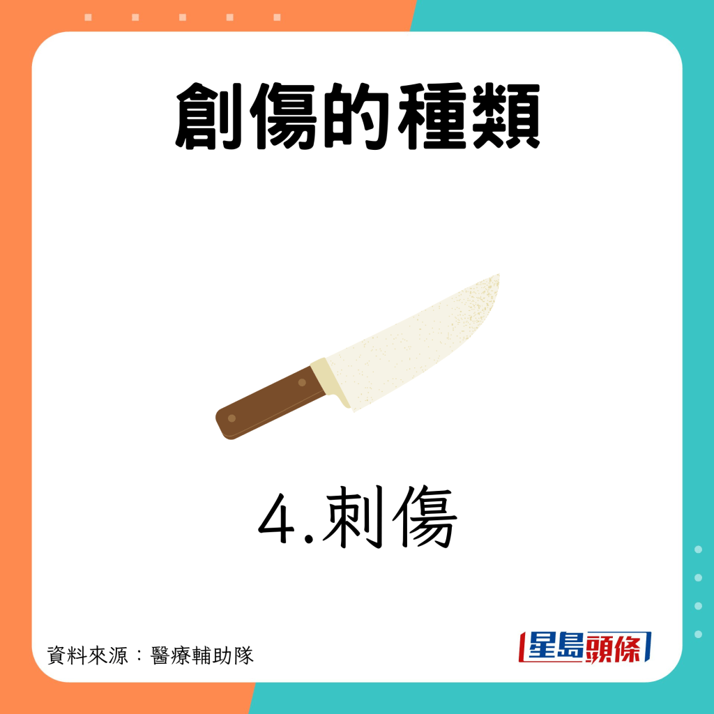 5大創傷出血類型 刺傷