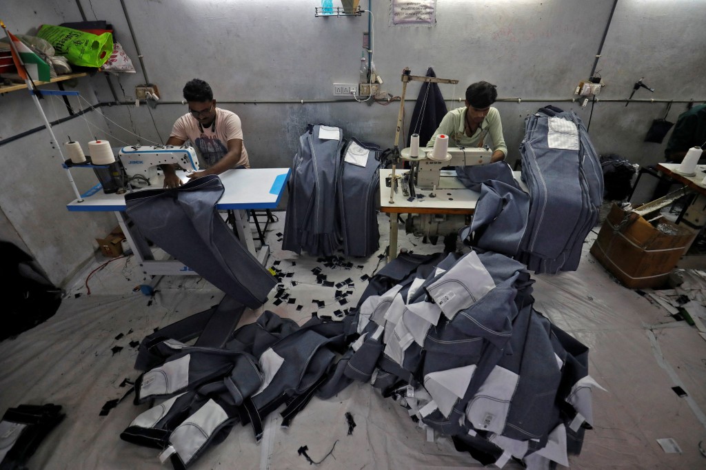 印度一间牛仔裤厂。路透社